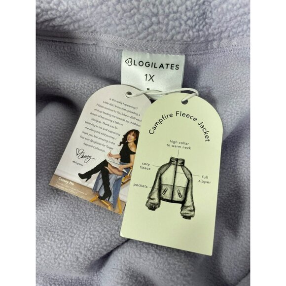 Blogilates x Target Womens Campfire Fleece Full Zip Jacket 1X Light Purple - Picture 9 of 9